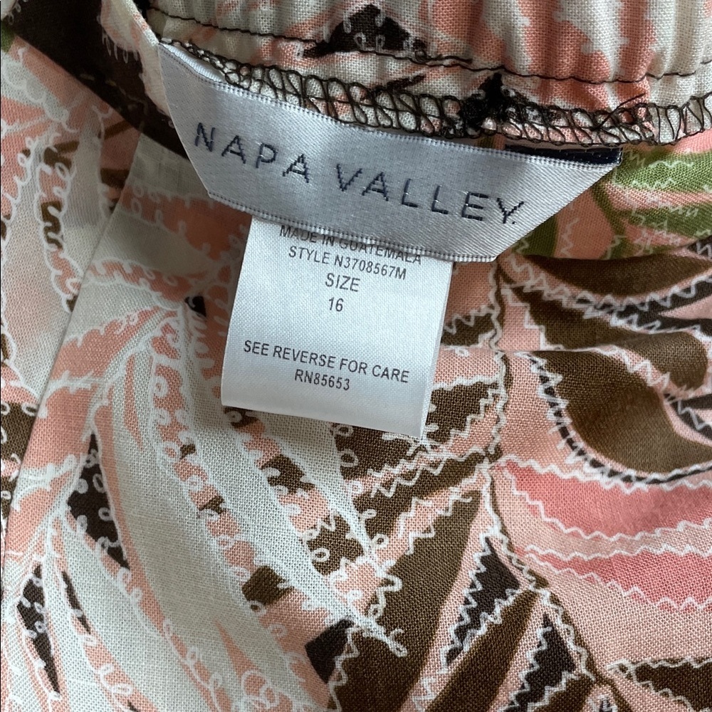 Napa Valley Cottage Core Bohemian Print Maxi Skirt - Green and Brown - Picture 2 of 7